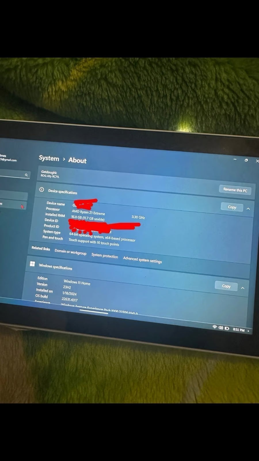 Rog ally Z1 Extreme ASUS 9D18