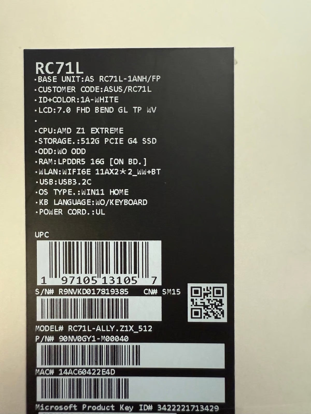 BUNDLE ROG Ally 1 Extreme - 512GB SSD & DOCK & CASE 1G76