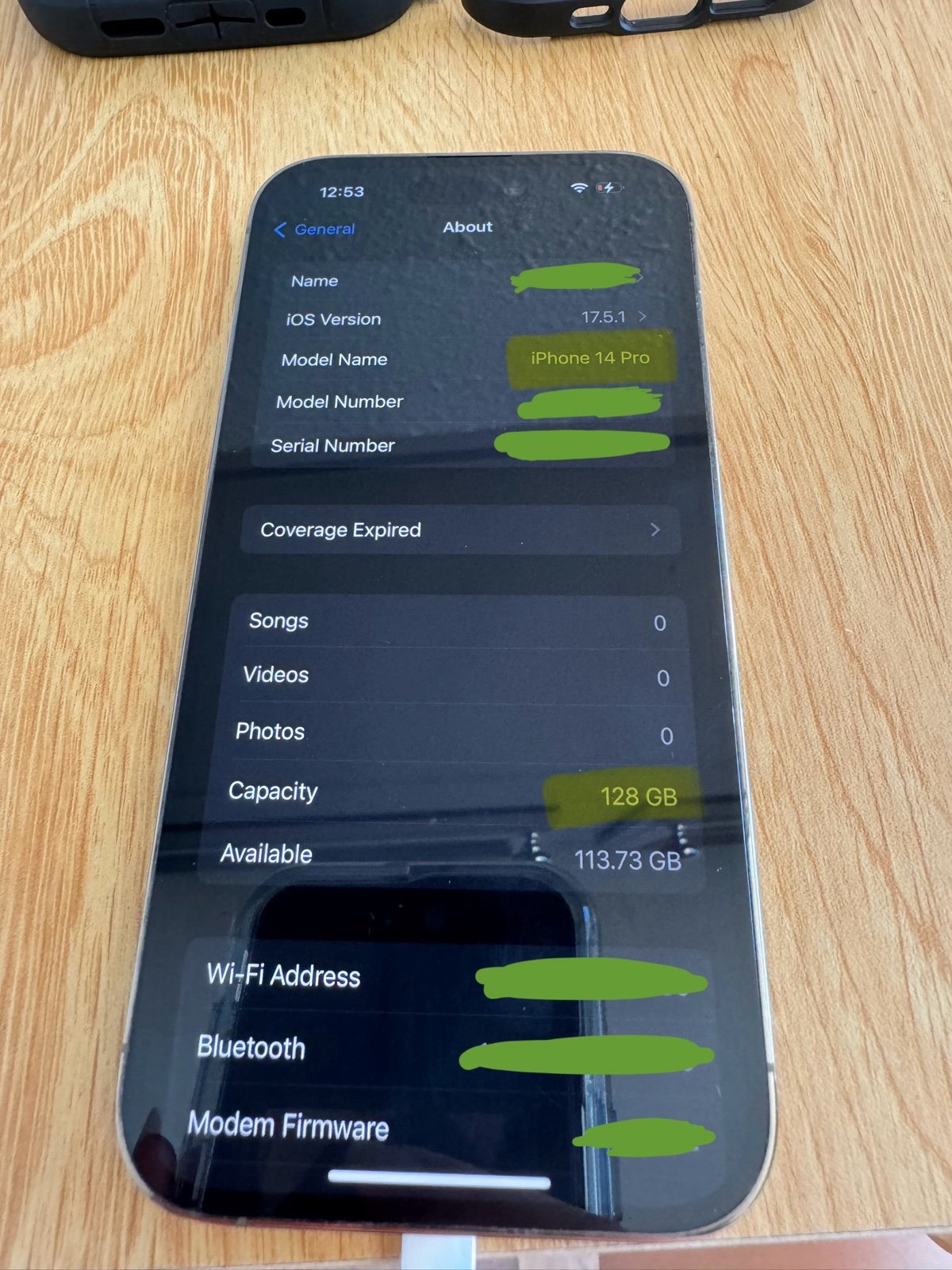 Apple iPhone 14 Pro 128GB Unlocked With Charger & Case 7R95