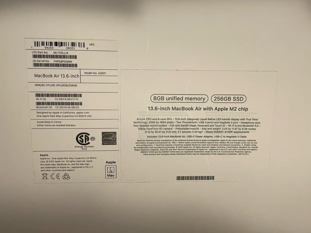 MacBook Air 13.6 laptop 3N63