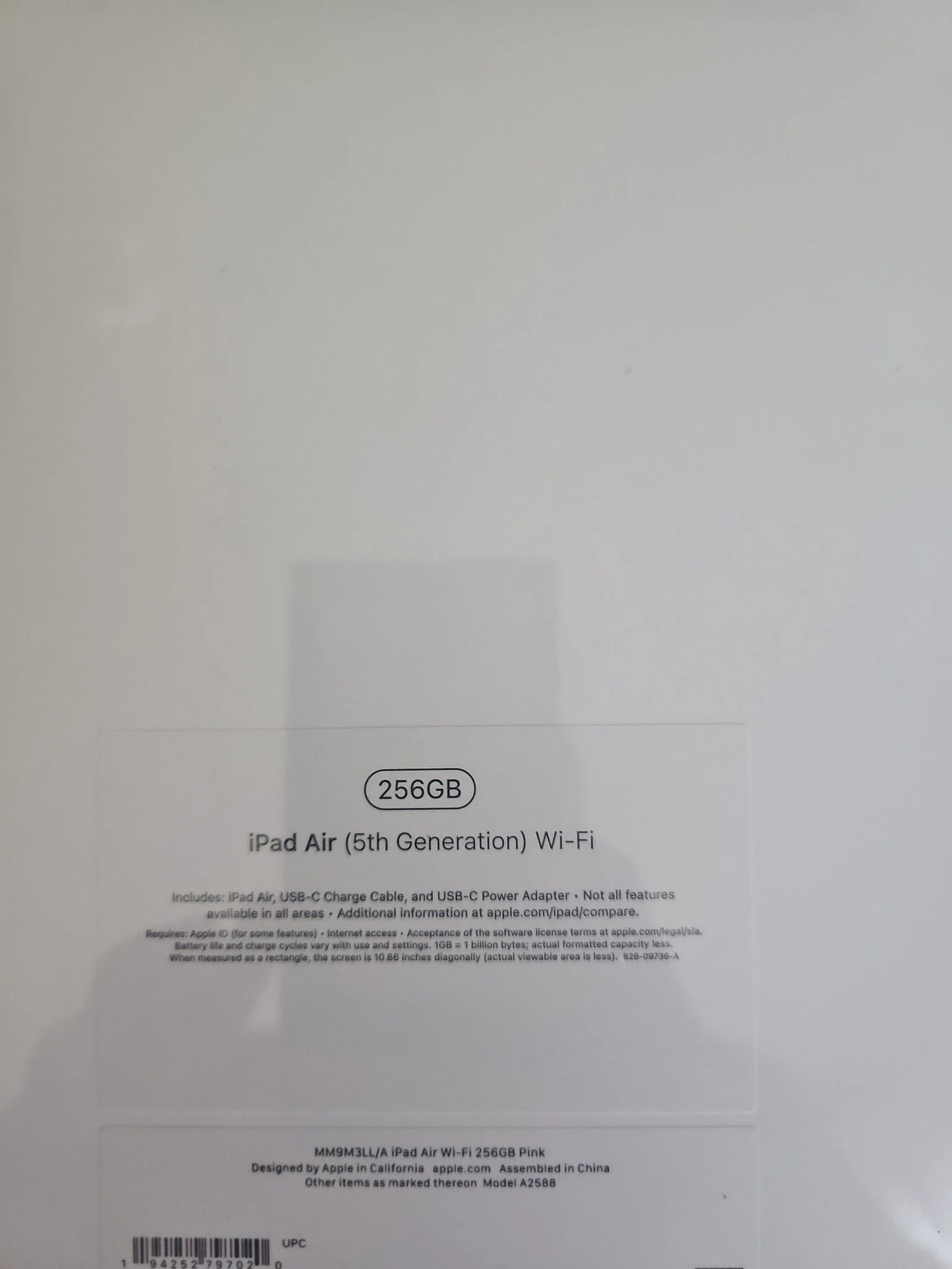 Apple iPad Air 5th Generation 256 GB in Pink 1T28