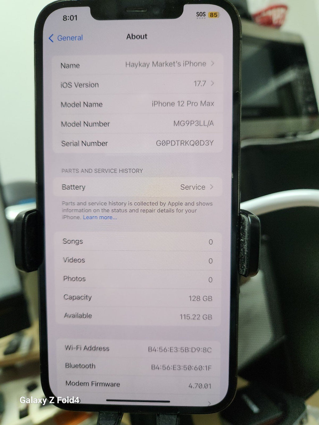 iphone 12 pro max unlocked 128GB Graphite 1F22