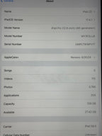 Apple 4th gen iPad Pro 12.9 cellular 1O27