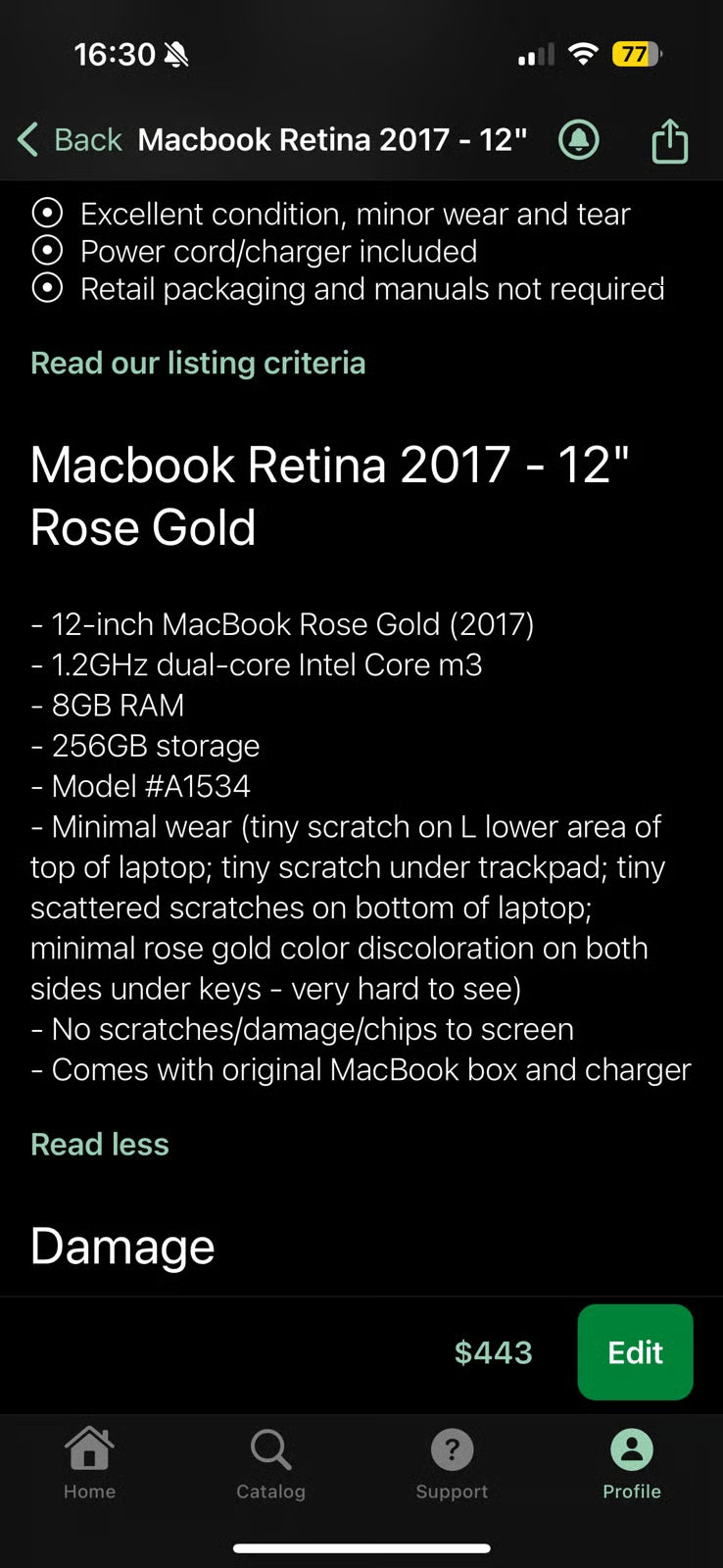 MacBook Retina 2017 7G62