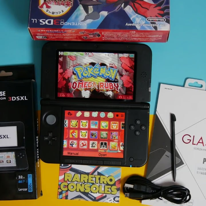 Nintendo 3DS XL Pokemon X and Y Edition 32GB SD, Accessories, Charger, 60+ Games