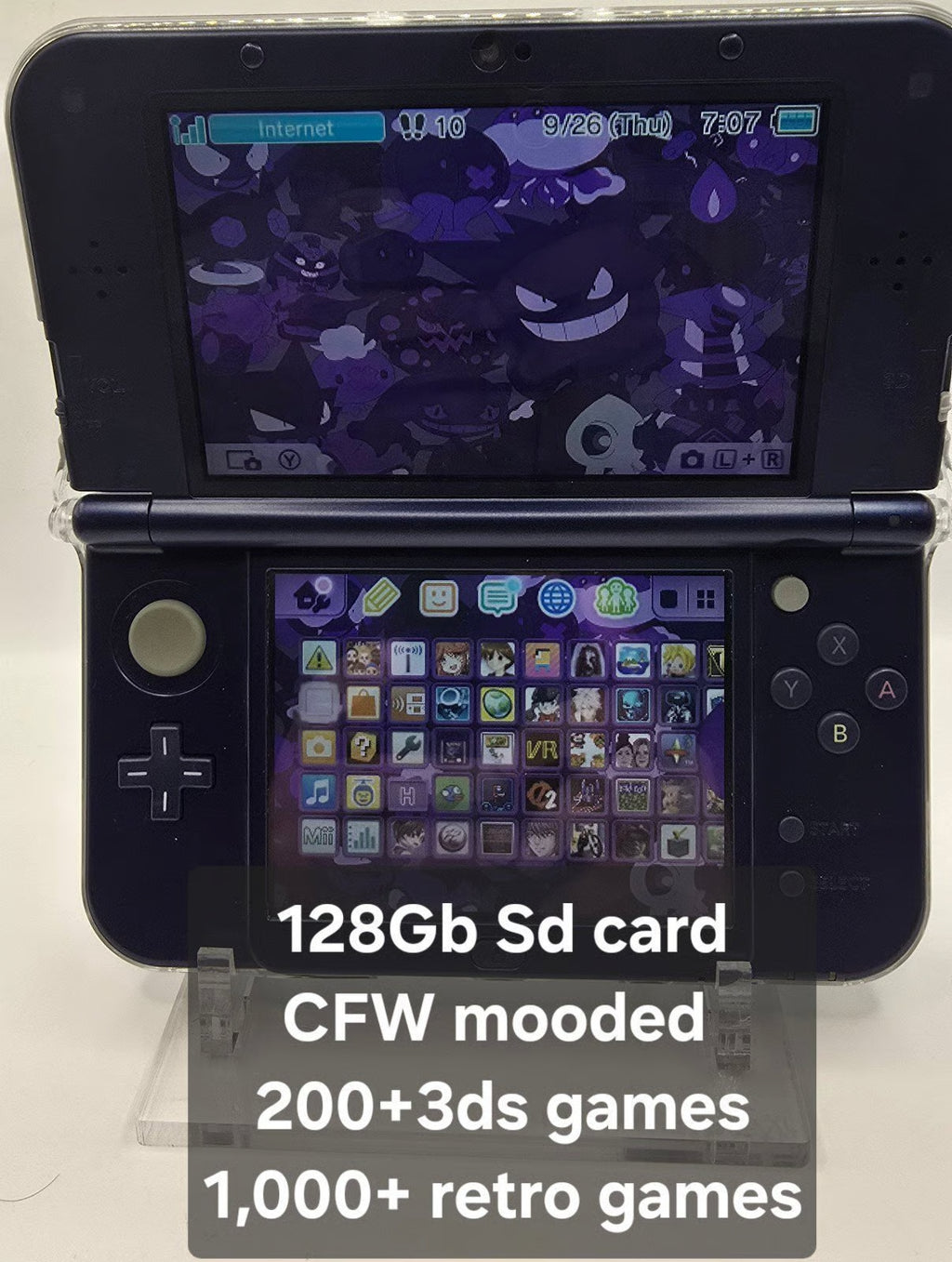 New Nintendo 3DS XL Galaxy Edition Top and Lower IPS SCREEN/Games, , 128GB SD