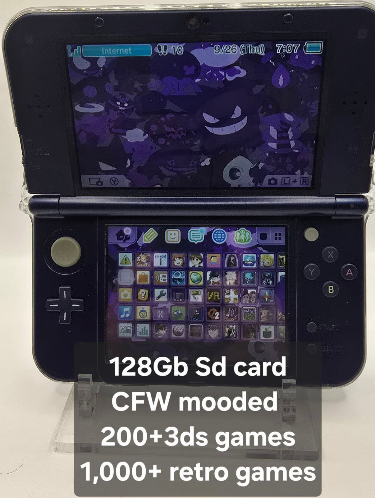 New Nintendo 3DS XL Galaxy Edition Top and Lower IPS SCREEN/Games, , 128GB SD