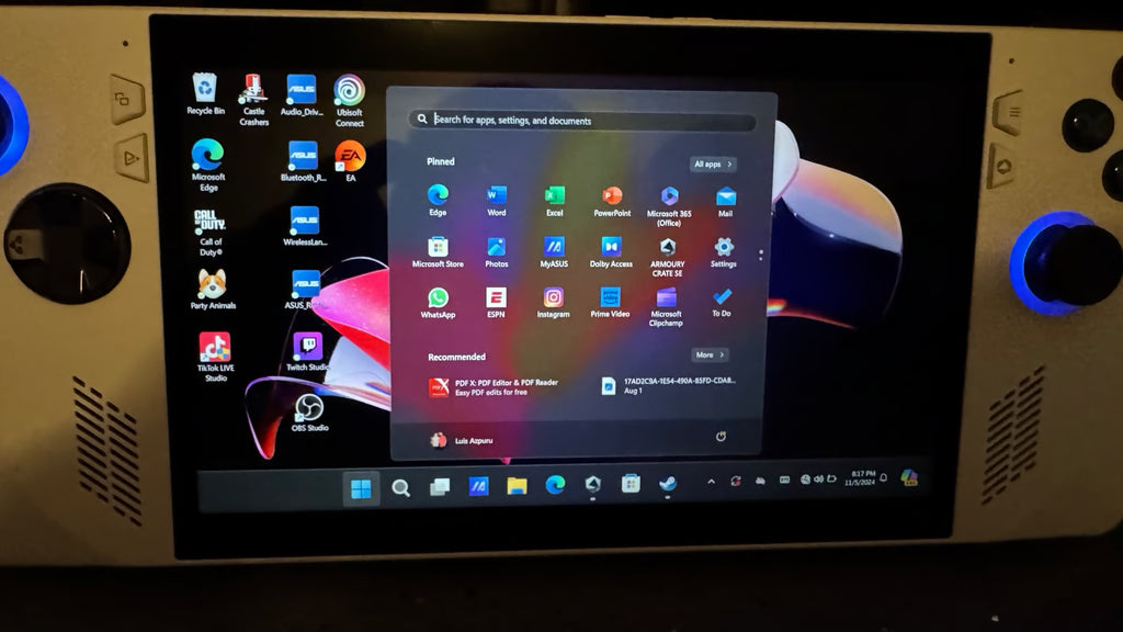 ASUS - ROG Ally 7"" 120Hz FHD 1080p Gaming Handheld - AMD Ryzen Z1 Extreme Proce 5E37