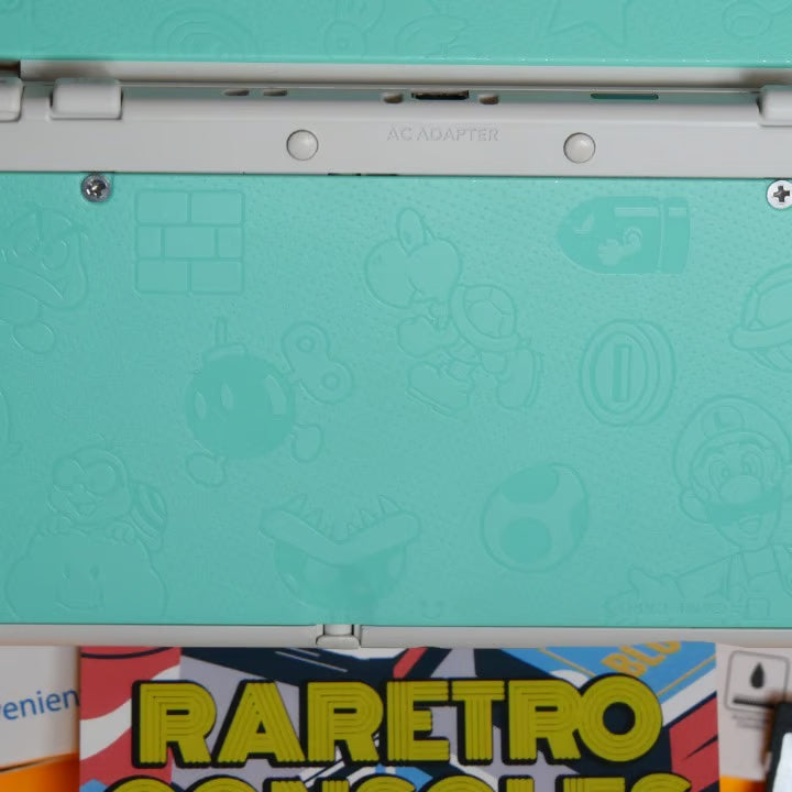 New Nintendo 3DS No. 026 Teal/Blue Mario Embossed Plates, 32GB & 60+ Game