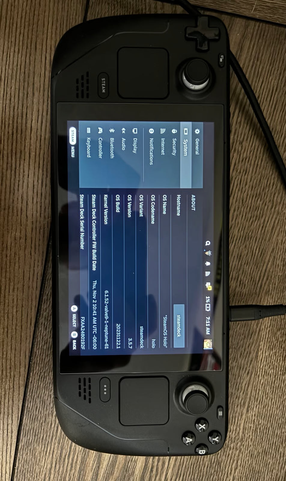 steam deck 64gb upgraded to 1tb 1Y59