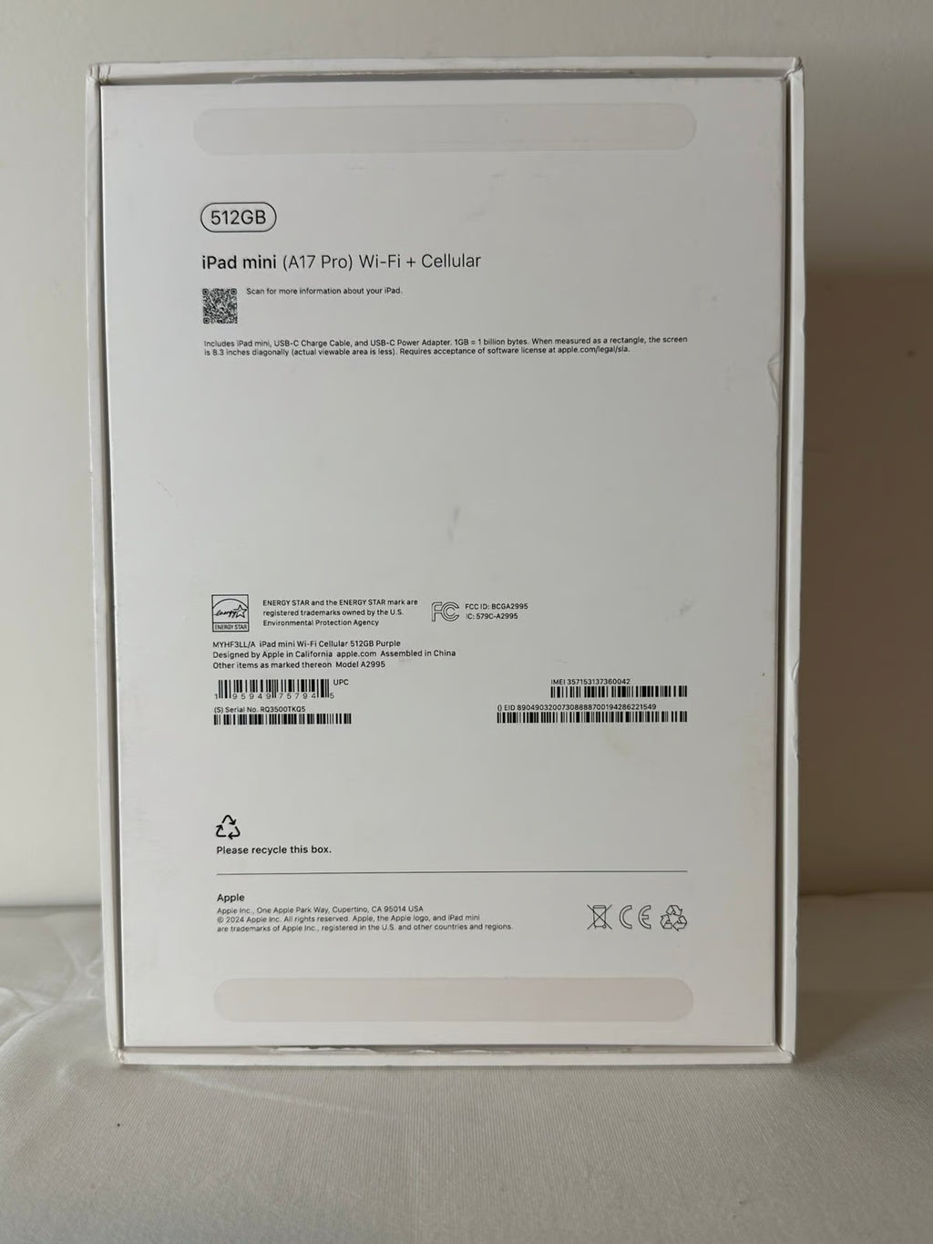 Apple iPad mini (A17 Pro chip) - Wi-Fi + Cellular 5U15