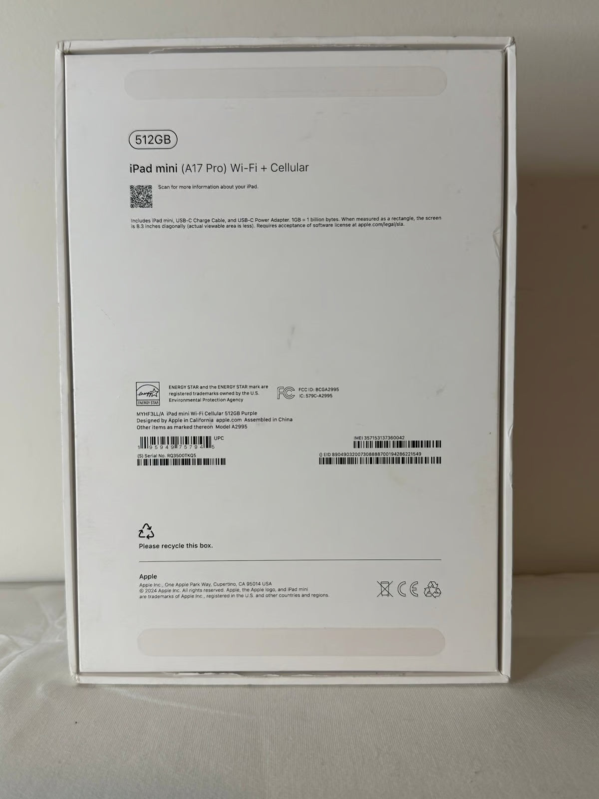 Apple iPad mini (A17 Pro chip) - Wi-Fi + Cellular 5U15