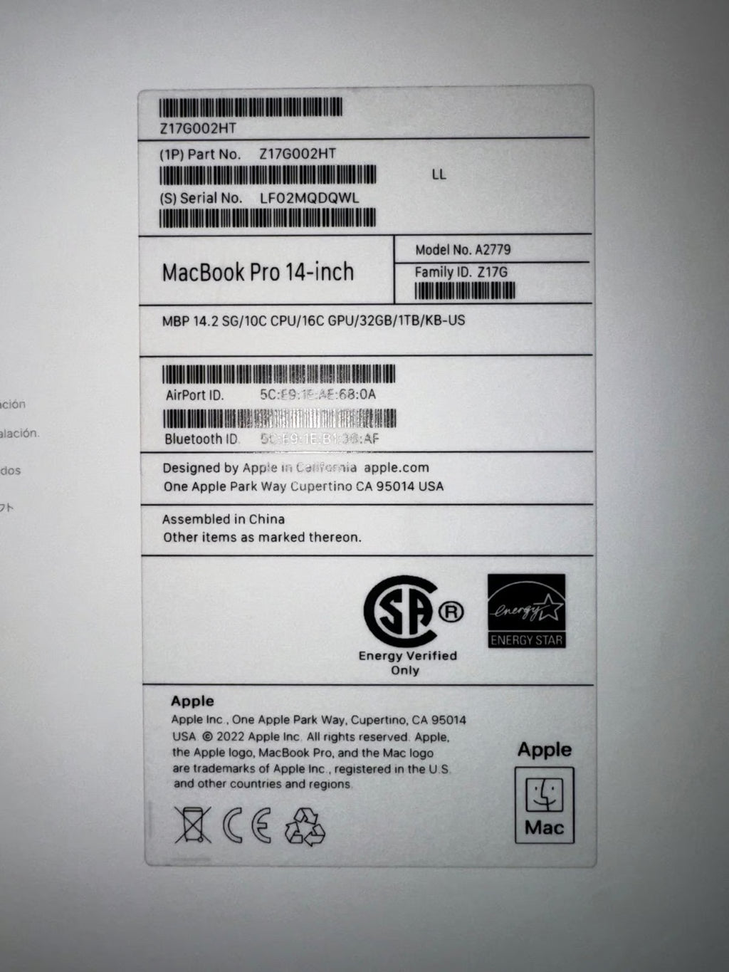 2023 14鈥?MacBook Pro 6D29