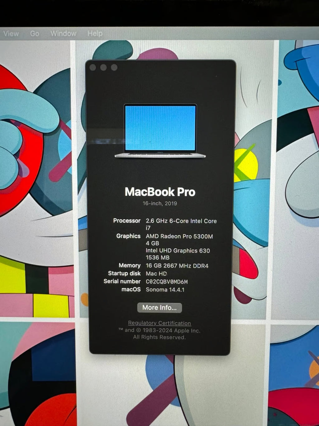 2019 MacBook Pro 16 7Q93