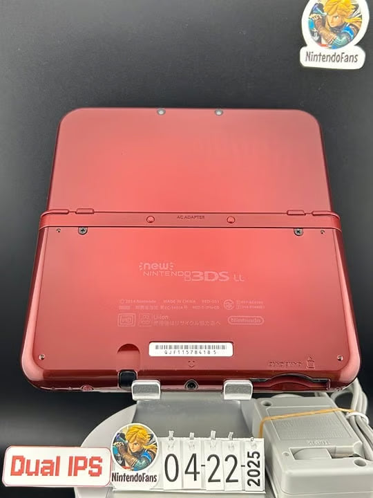 Dual IPS/ New 3DS XL Red w 128GB SD Card/Near Mint/ 4185/ US Seller