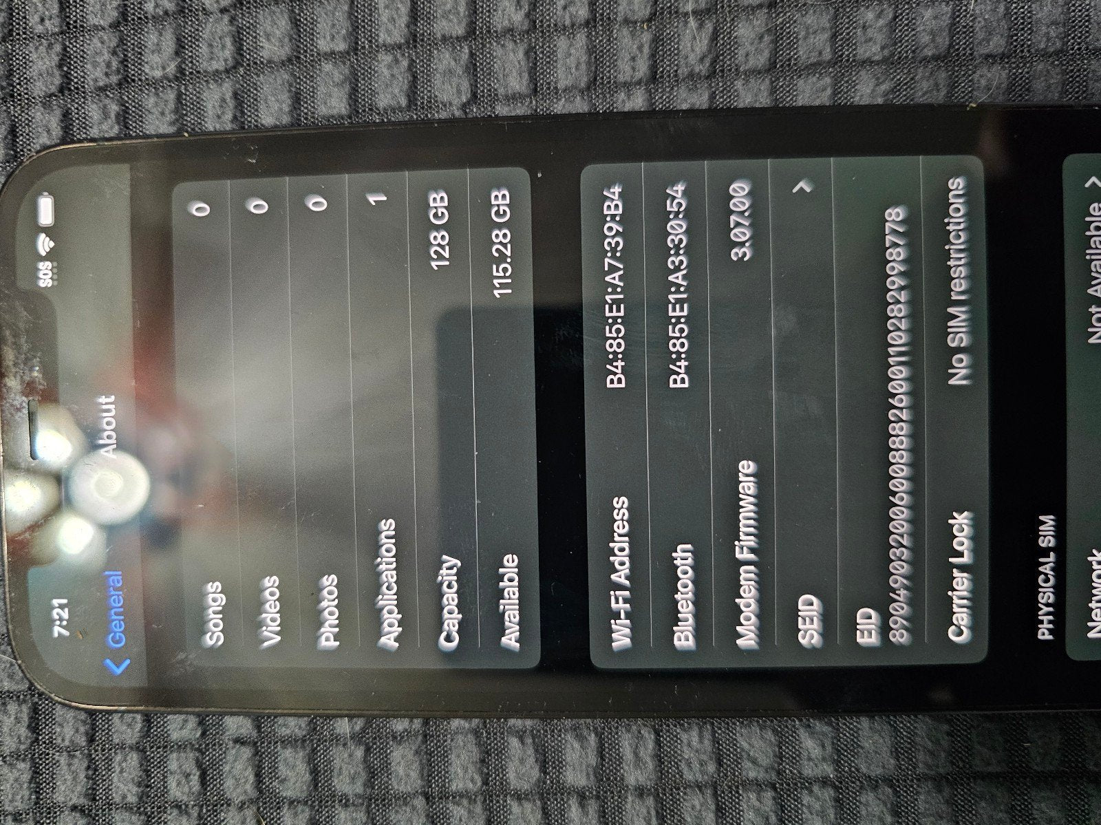 Iphone 12 Pro 128GB Unlocked 8U62