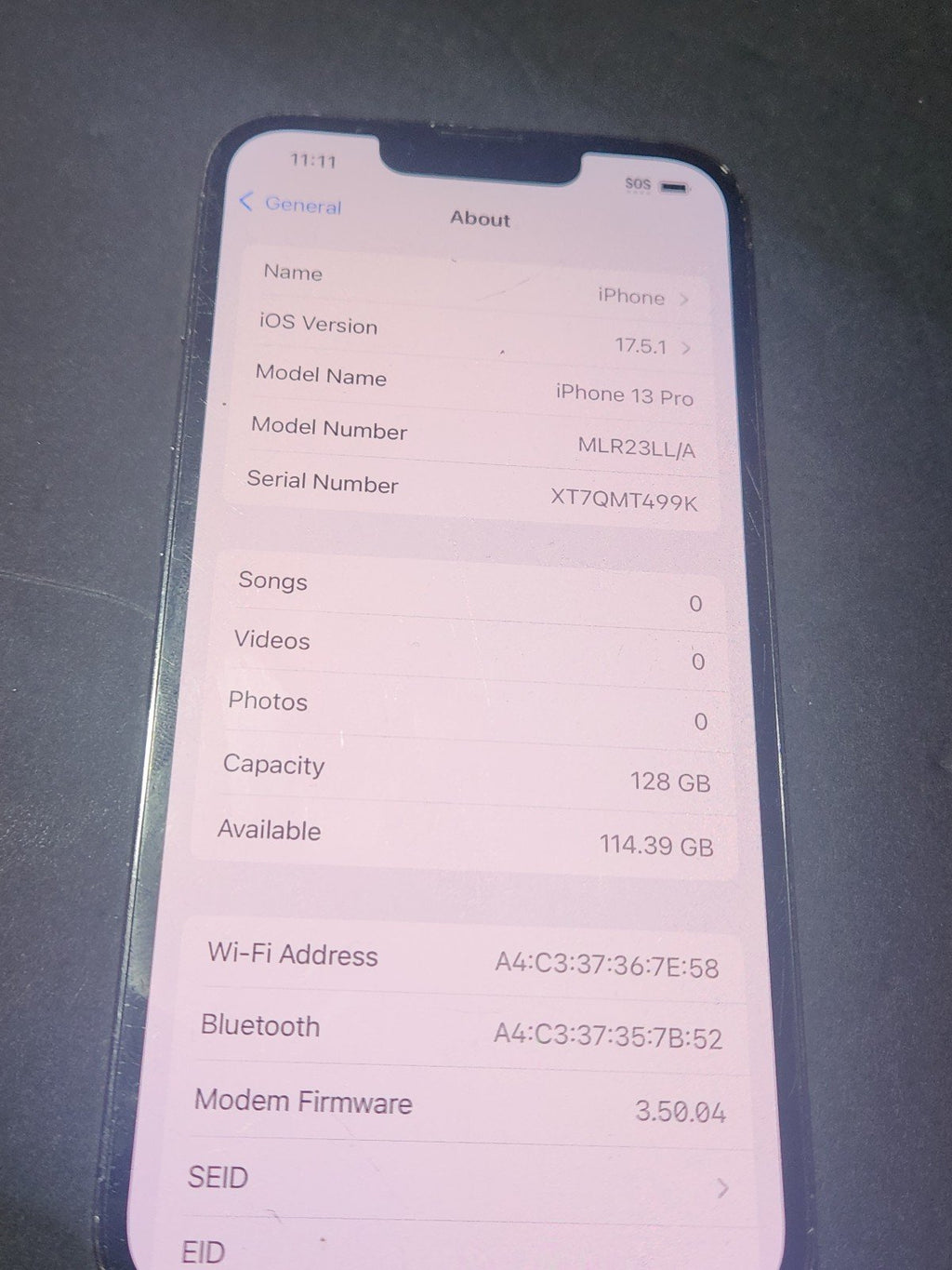 Apple iPhone 13 Pro Max 128 GB in Graphite for Unlocked 2G75