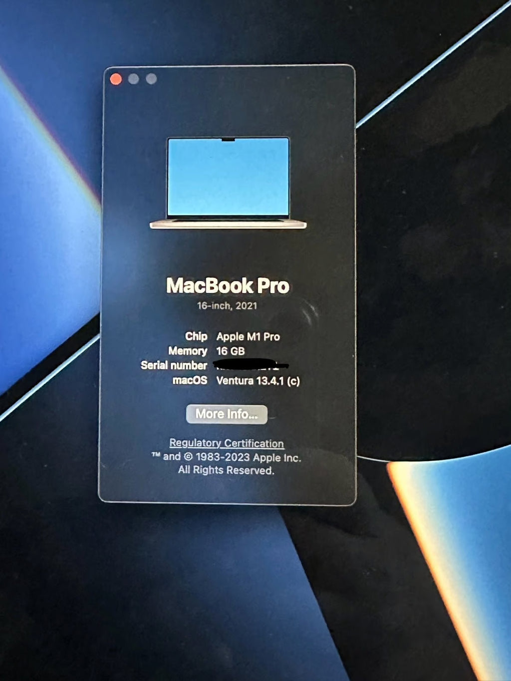 16 inch M1 Pro Space Grey MacBook Pro 3S53