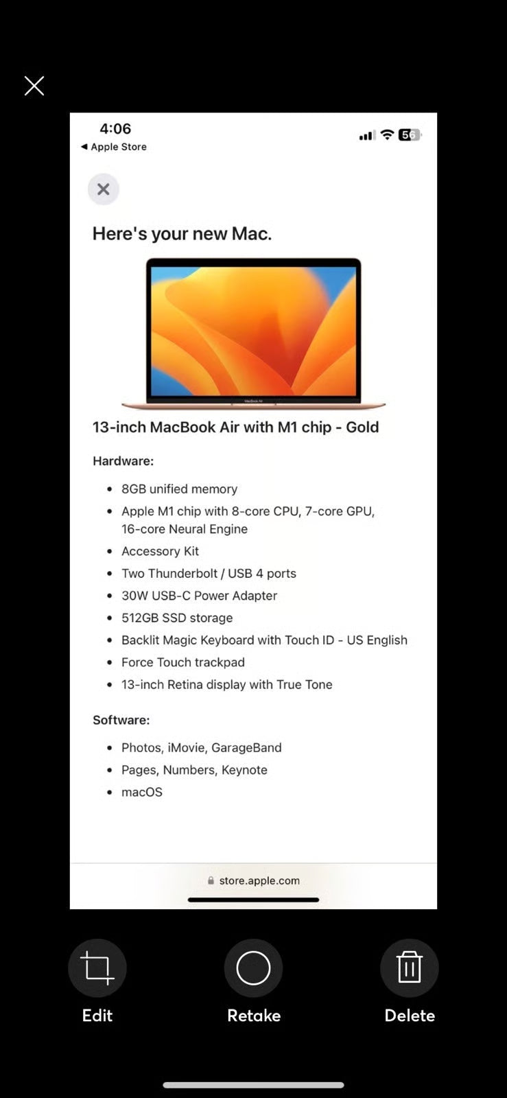 MacBook Air 2021 M1 chip rose gold 3L72