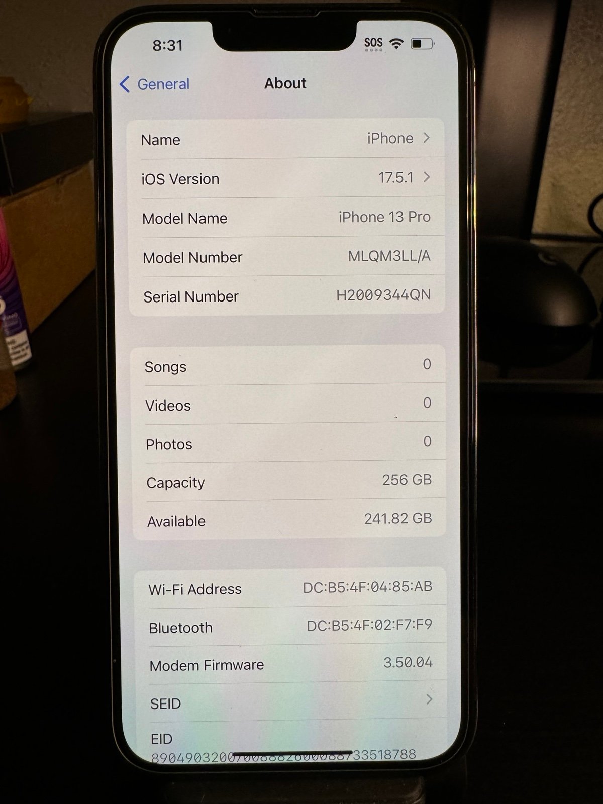 iPhone 13 Pro 256GB Unlocked (Graphite) 1V95