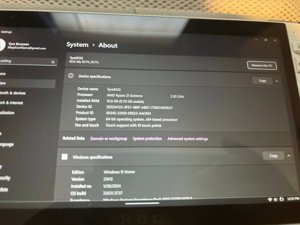 ASUS rog ally z1 extreme 6L85