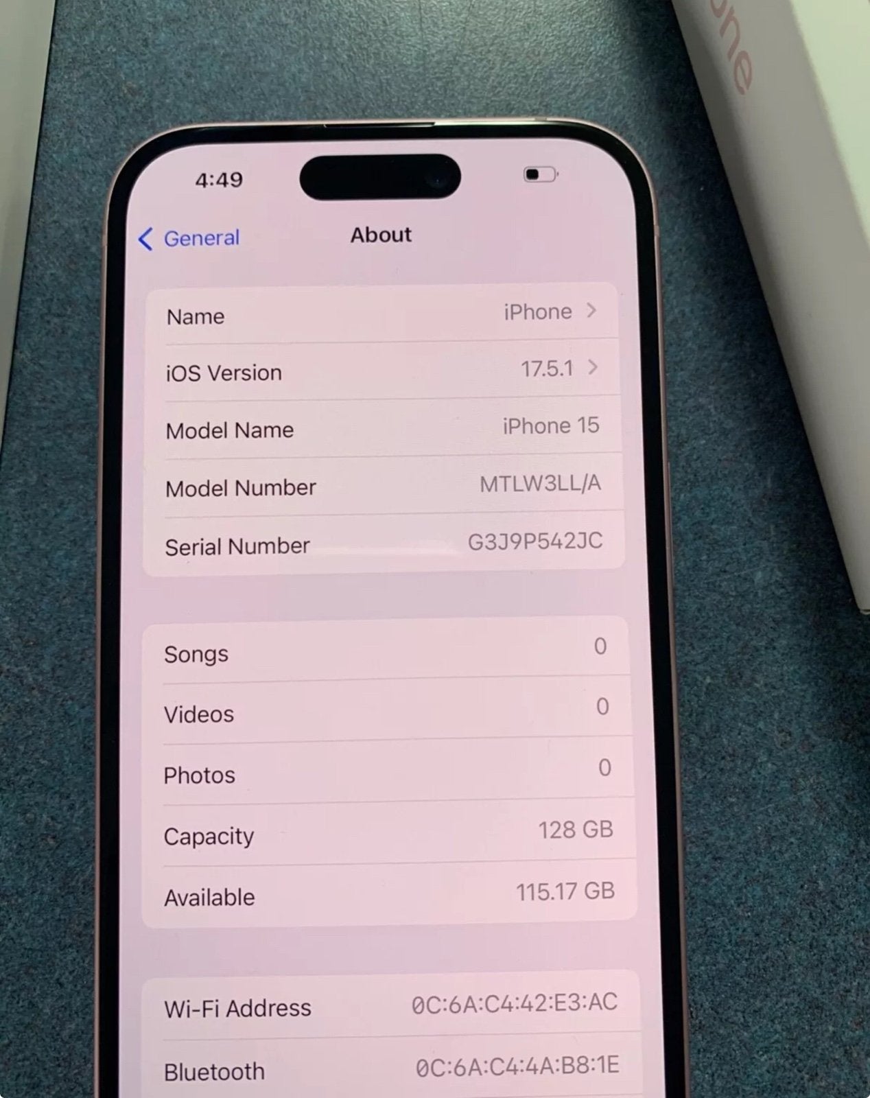 Apple iPhone 15 - 128 GB - Pink (AT&T) CHECK ESN - READ!  ATT ONLY 8B32