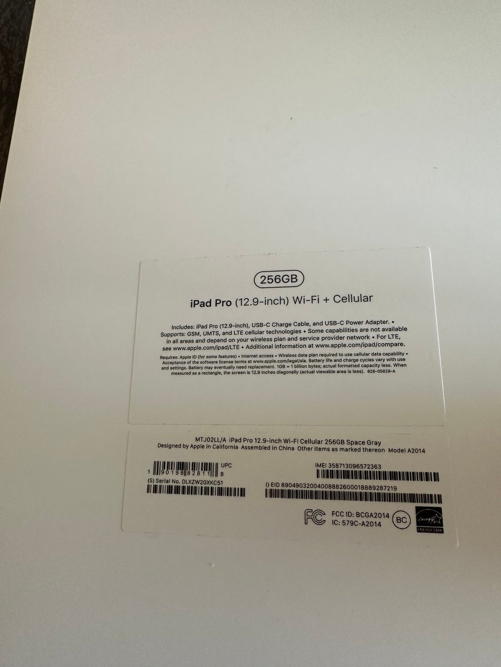 iPad Pro 12.9 inch 3rd Generation 256GB 5Y83