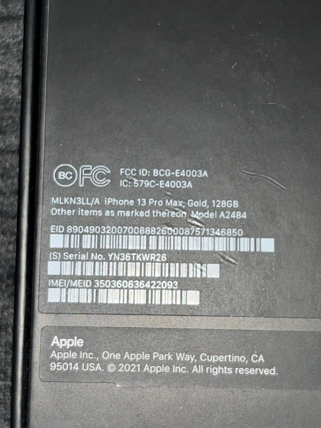 Apple iPhone 13 Pro Max 128 GB 6Y86