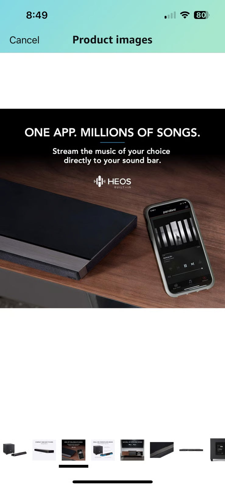 Definitive Technology Studio 3D Mini Sound Bar with 6 Speakers and an 8" Wireles