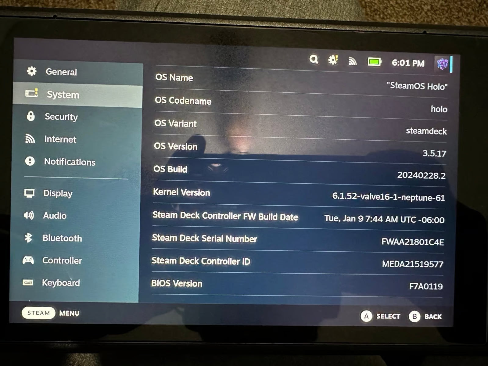 steam deck 256gb (LCD) 6A92