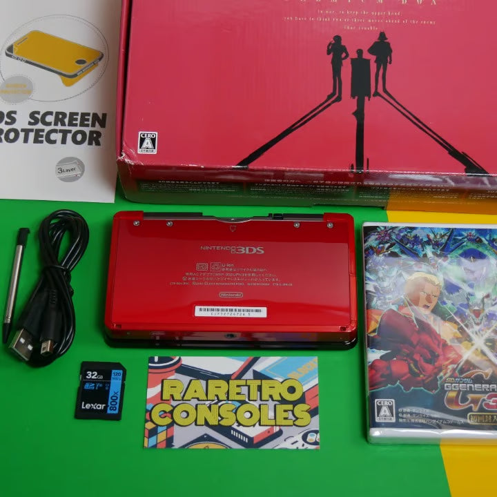 Nintendo 3DS Gundam Char Customized W/ 32GB, Charger, Stylus & 60+ Games