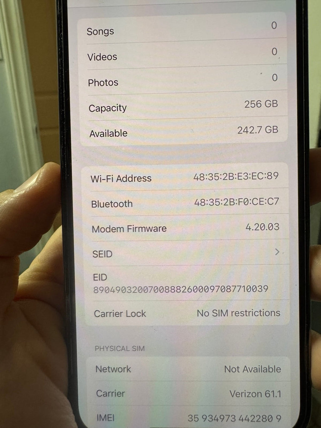 iPhone 13 Pro unlocked 256GB battery life 100% 8T39