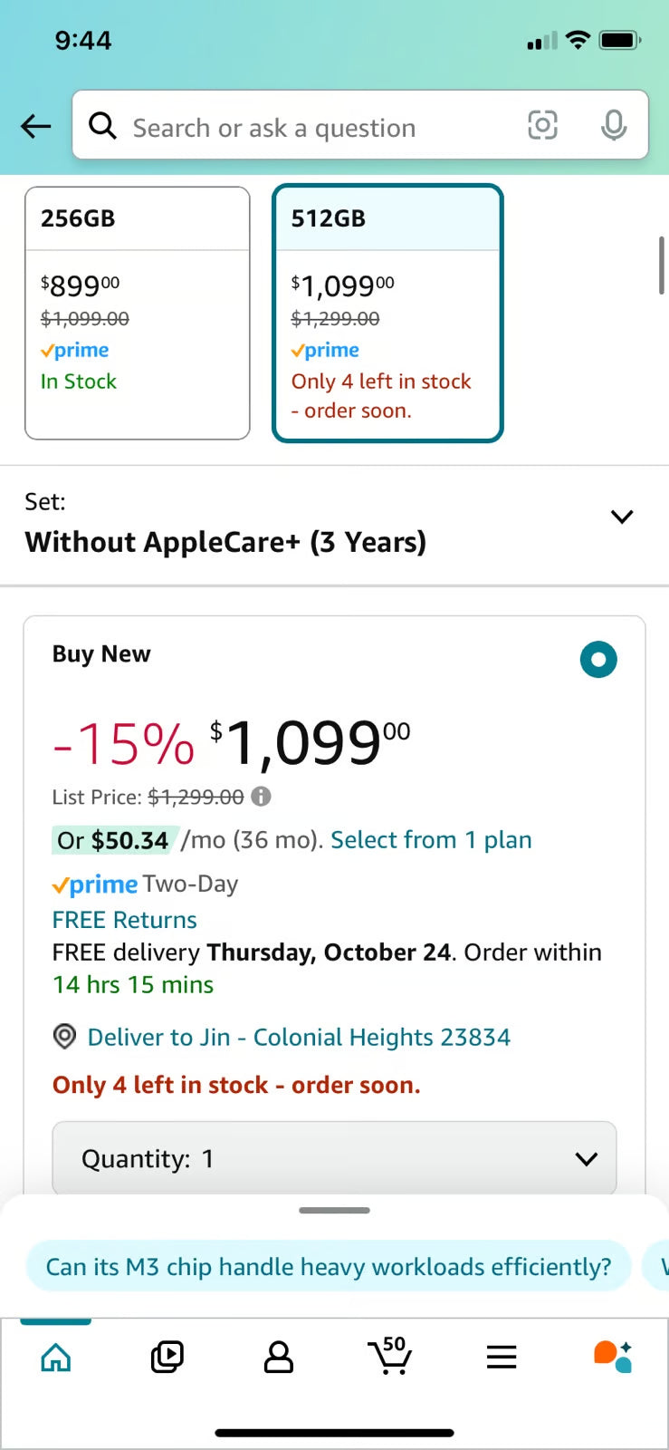 Apple MacBook Air 13 Laptop Starlight M3 Chip 8GB Ram 512GB SSD New 8X61