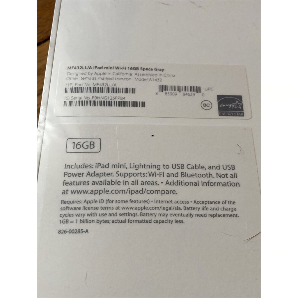 Apple iPad Mini 16GB Wi-Fi - Space Gray (MF432LL/A) Lot 5F55