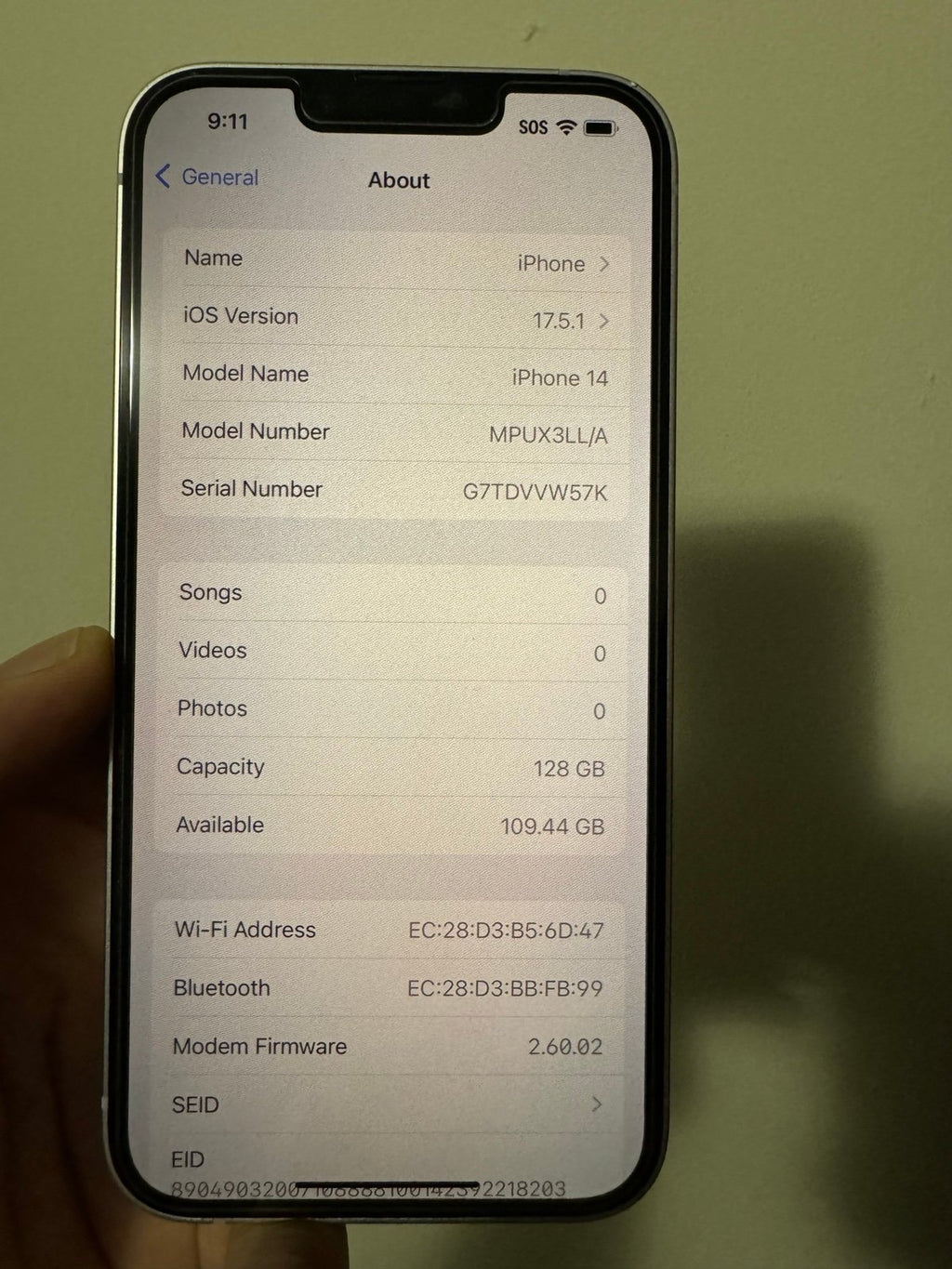 Apple iPhone 14 purple 128GB for T-Mobile 8X15