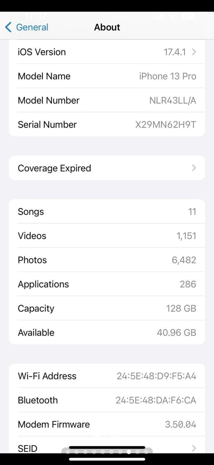 iPhone 13 Gold 128G 5Y39