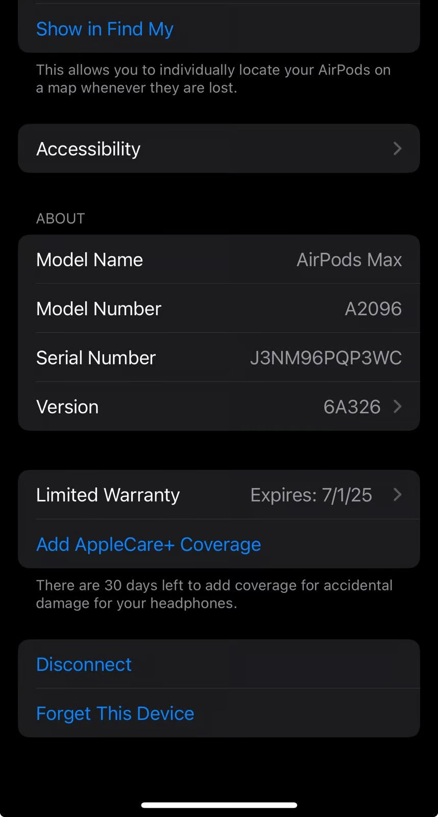 Apple AirPods Max in Silver 9J29