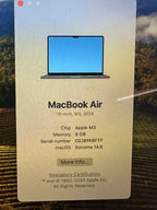 macbook air m3 8O79