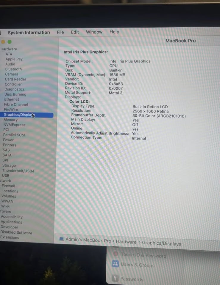 Apple 2020 MacBook Pro 13"" 500GB SSD - 2GHz i5 16GB RAM A2251 6M63