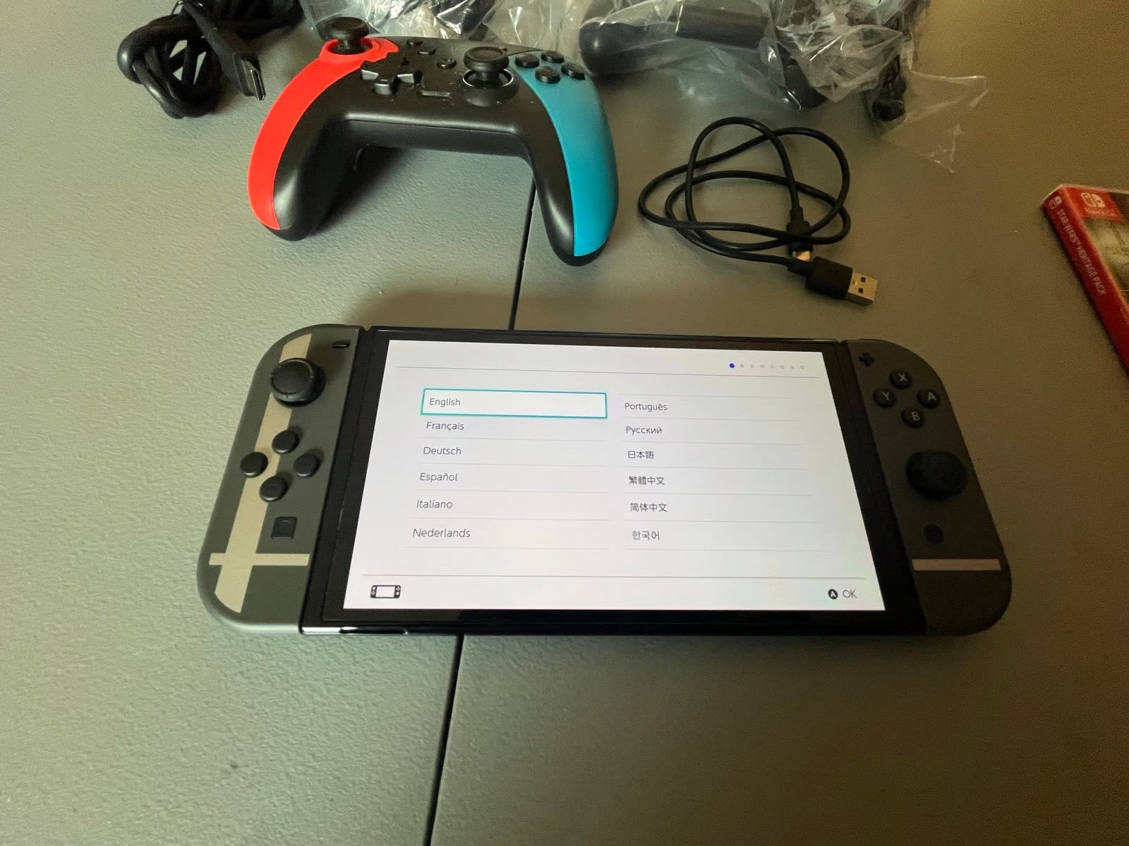 Nintendo Switch OLED system Super Smash Bros Ultimate Bundle 64gb console 6Y22