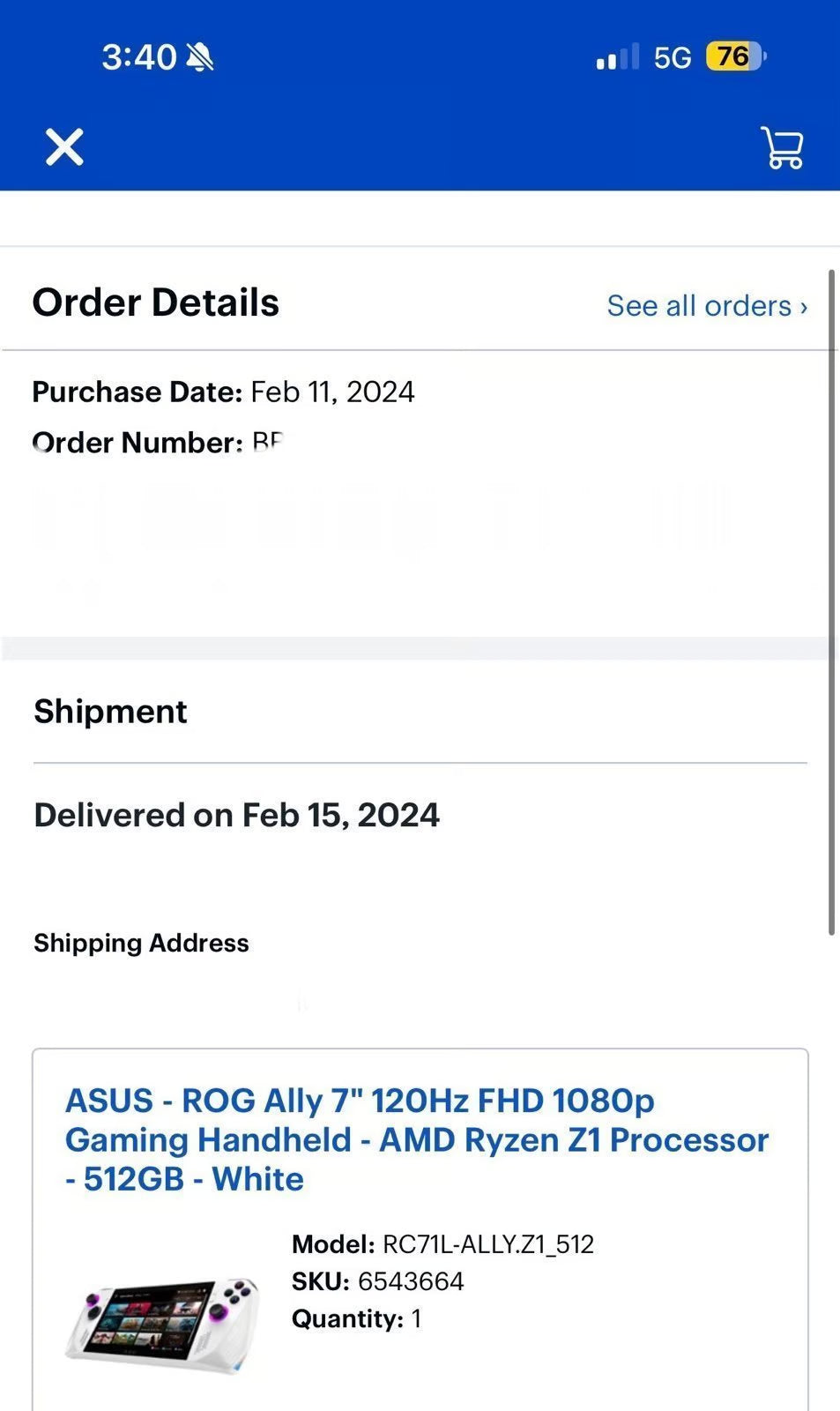 ASUS - ROG Ally 7"" 120Hz FHD 1080p Gaming Handheld - AMD Ryzen Z1 Processor - 5L56