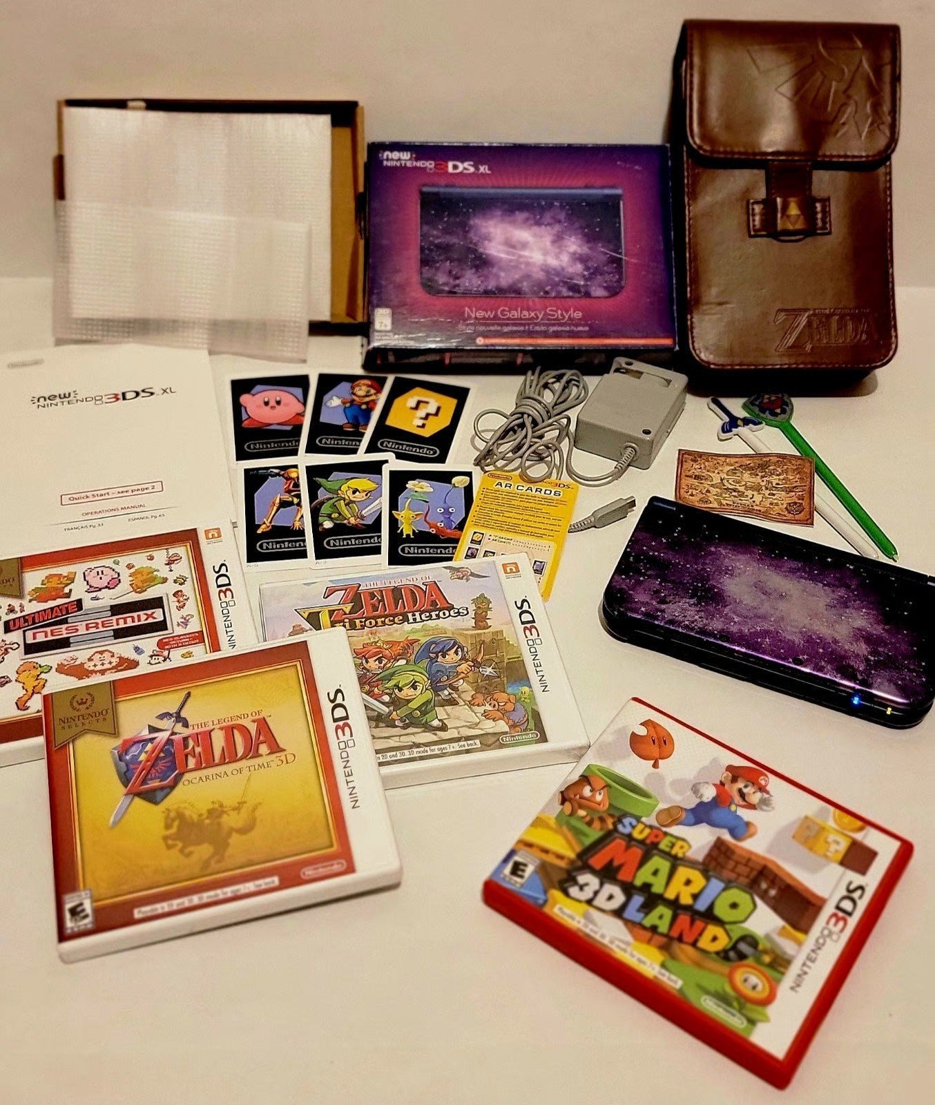 New Nintendo 3DS XL, Case, and Games