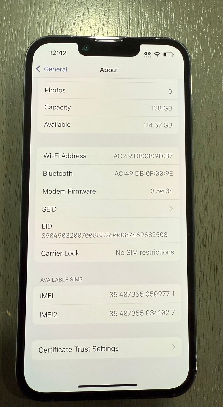 Apple iPhone 13 Pro 128 GB in Sierra Blue for Unlocked 8L56