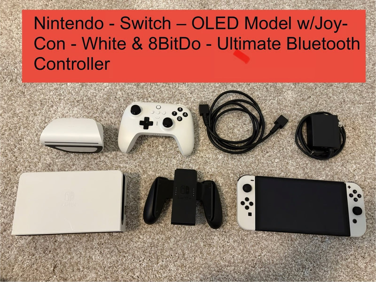 Nintendo Switch 鈥?OLED Model w/Joy-Con & 8BitDo - 8BitDo controller 9L75