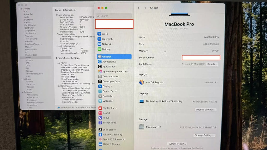 MacBook Pro 16"" M3 Max 36GB 1TB care+ March 2027 3P62