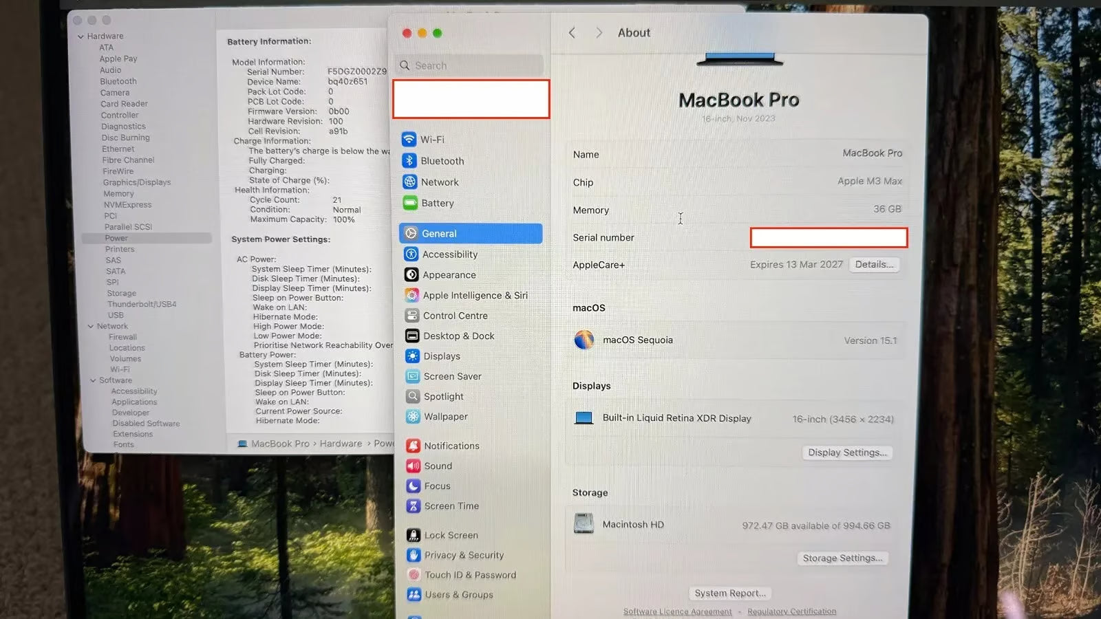 MacBook Pro 16"" M3 Max 36GB 1TB care+ March 2027 3P62