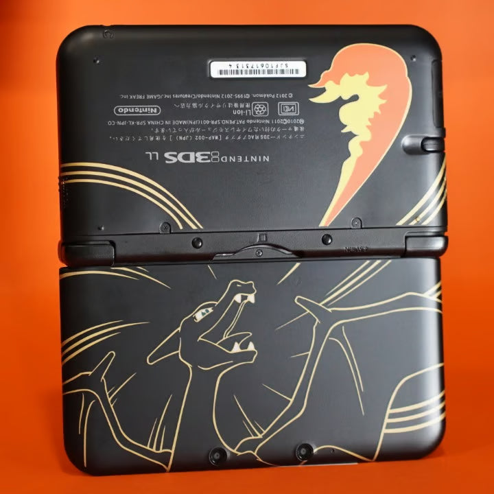 Nintendo 3DS XL Pok茅mon Center Charizard Edition W/ 32GB, Charger & 60+ Games