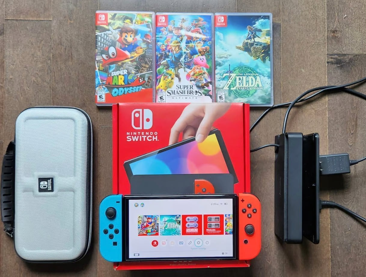 Nintendo Switch OLED bundle with games 6K75
