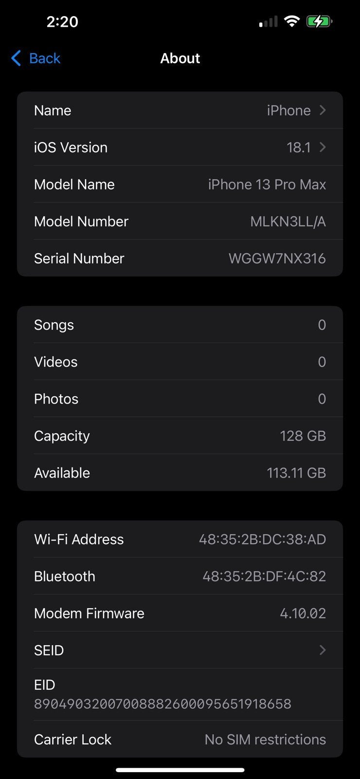 Apple iPhone 13 Pro Max 1H99