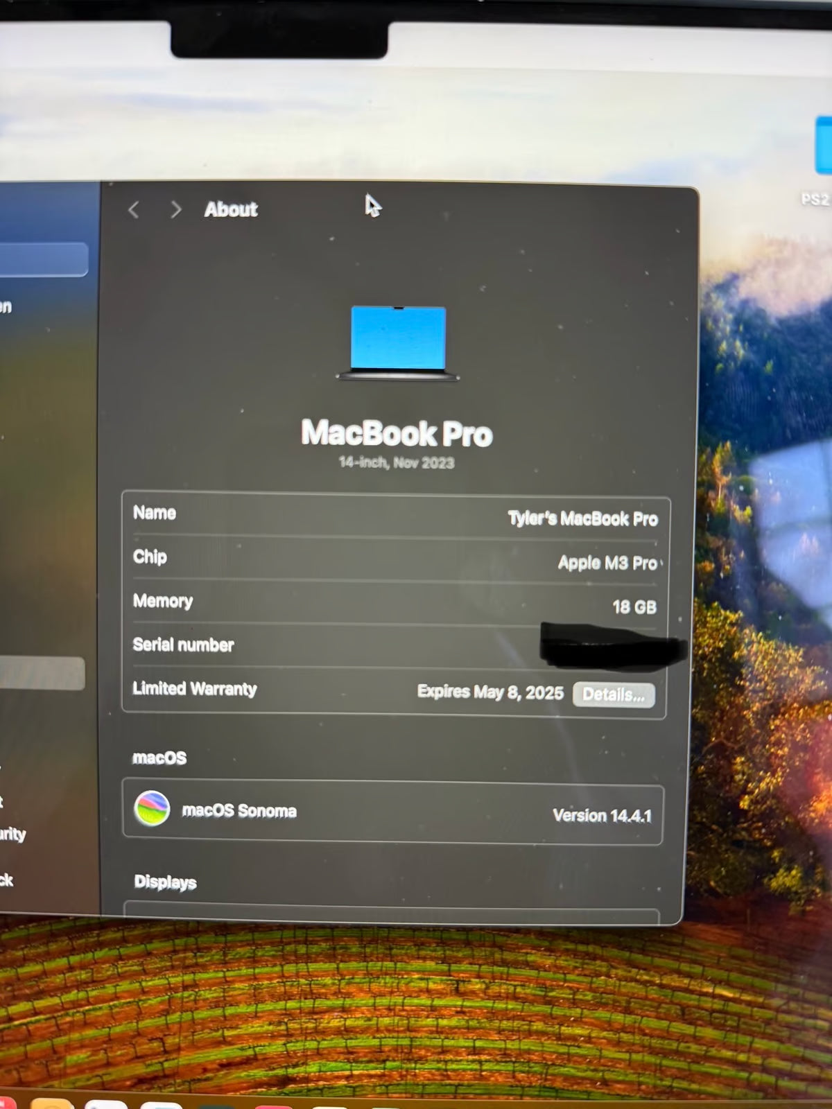 Apple MacBook Pro 14鈥?M3 Pro. Still has warranty 9J38